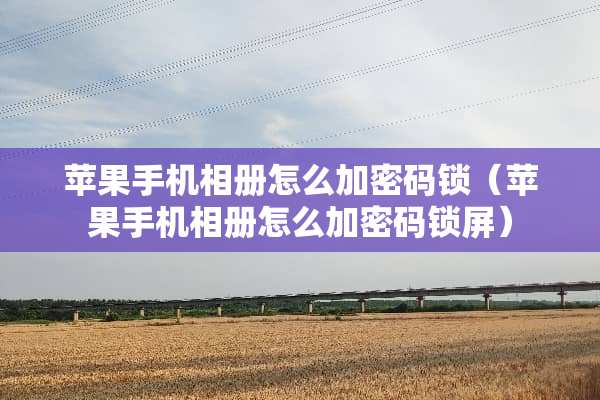 苹果手机相册怎么加密码锁（苹果手机相册怎么加密码锁屏）