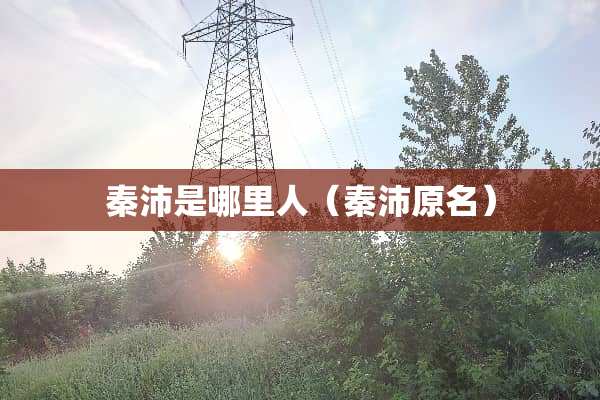 秦沛是哪里人（秦沛原名）