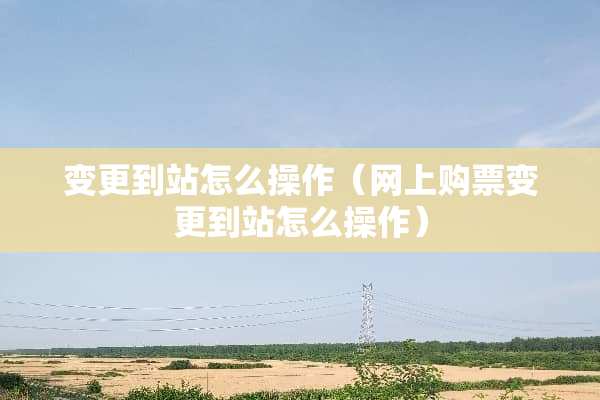 变更到站怎么操作（网上购票变更到站怎么操作）