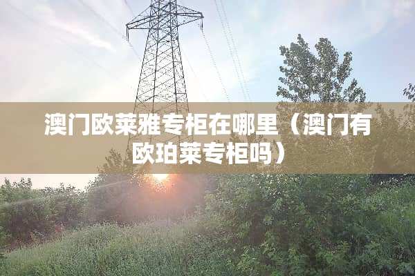 **欧莱雅专柜在哪里(**有欧珀莱专柜吗) **欧莱雅专柜在哪里(**有欧珀莱专柜吗)