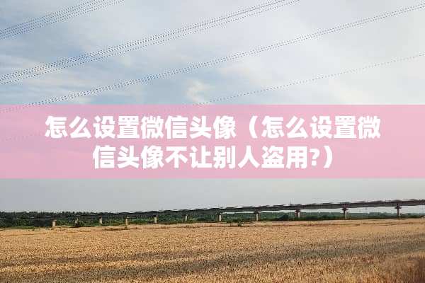 怎么设置微信头像(怎么设置微信头像不让别人盗用?) 怎么设置微信头像(怎么设置微信头像不让别人盗用?)