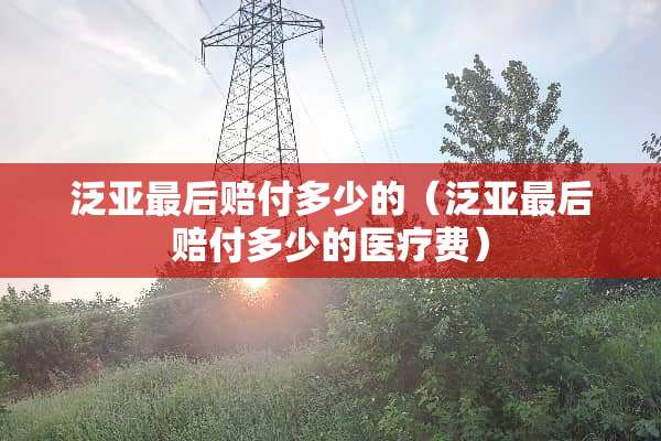 泛亚最后赔付多少的(泛亚最后赔付多少的医疗费) 泛亚最后赔付多少的(泛亚最后赔付多少的医疗费)