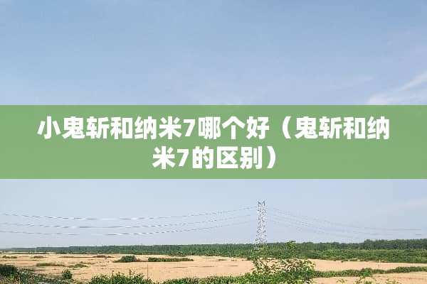 小鬼斩和纳米7哪个好（鬼斩和纳米7的区别）