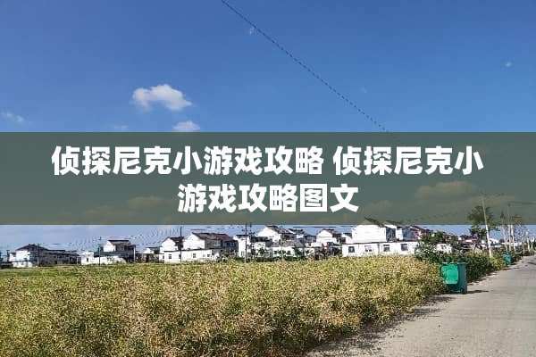 侦探尼克小游戏攻略 侦探尼克小游戏攻略图文