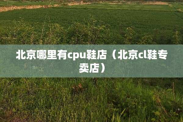 北京哪里有cpu鞋店(北京cl鞋专卖店) 北京哪里有cpu鞋店(北京cl鞋专卖店)