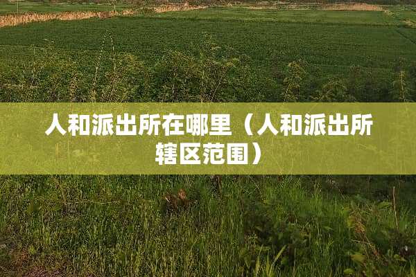 人和派出所在哪里（人和派出所辖区范围）
