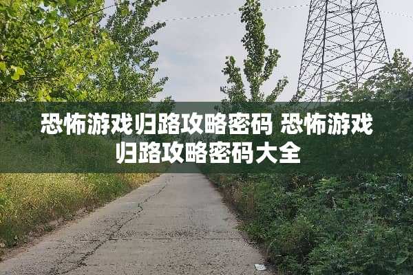 恐怖游戏归路攻略密码 恐怖游戏归路攻略密码大全