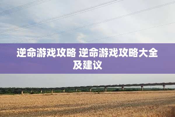 逆命游戏攻略 逆命游戏攻略大全及建议