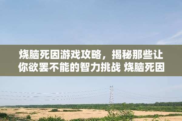 烧脑死因游戏攻略,揭秘那些让你欲罢不能的智力挑战 烧脑死因游戏攻略 烧脑死因游戏攻略,揭秘那些让你欲罢不能的智力挑战 烧脑死因游戏攻略