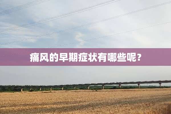 痛风的早期症状有哪些呢？