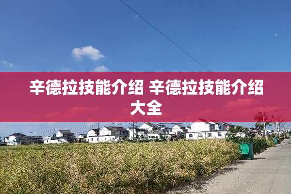 辛德拉技能介绍 辛德拉技能介绍大全