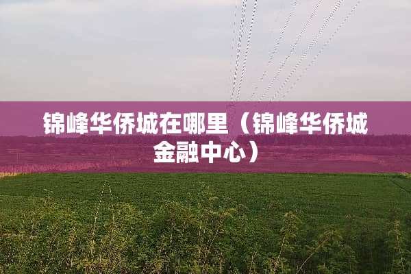 锦峰华侨城在哪里(锦峰华侨城金融中心) 锦峰华侨城在哪里(锦峰华侨城金融中心)