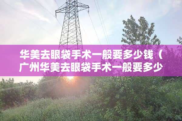 华美去眼袋手术一般要多少钱(广州华美去眼袋手术一般要多少钱) 华美去眼袋手术一般要多少钱(广州华美去眼袋手术一般要多少钱)