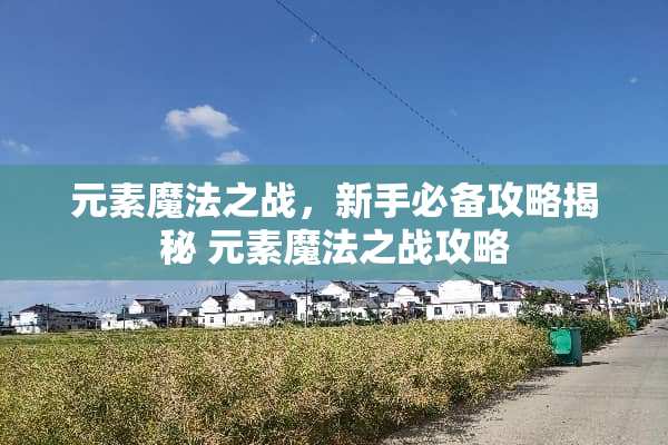 元素魔法之战，新手必备攻略揭秘 元素魔法之战攻略