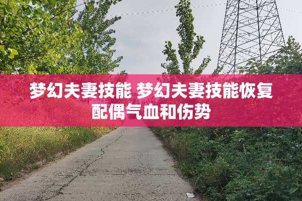 梦幻夫妻技能 梦幻夫妻技能恢复配偶气血和伤势 梦幻夫妻技能 梦幻夫妻技能恢复配偶气血和伤势