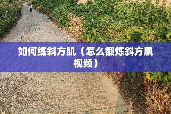 如何练斜方肌（怎么锻炼斜方肌视频）