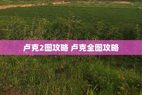 卢克2图攻略 卢克全图攻略