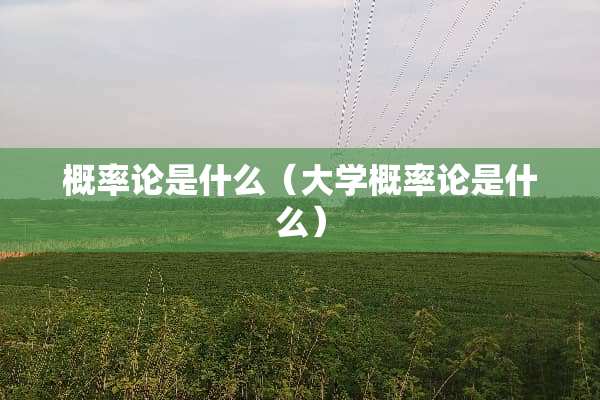 概率论是什么(大学概率论是什么) 概率论是什么(大学概率论是什么)