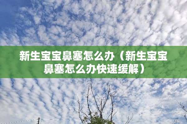 新生宝宝鼻塞怎么办(新生宝宝鼻塞怎么办快速缓解) 新生宝宝鼻塞怎么办(新生宝宝鼻塞怎么办快速缓解)