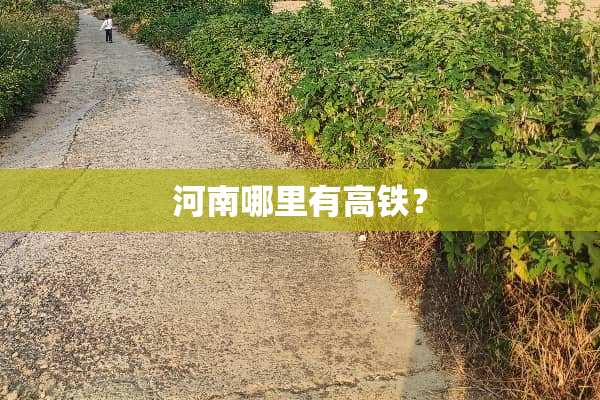 河南哪里有高铁？