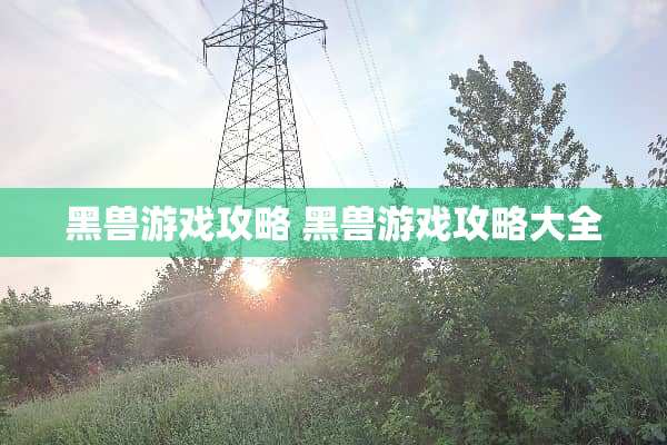 黑兽游戏攻略 黑兽游戏攻略大全 黑兽游戏攻略 黑兽游戏攻略大全