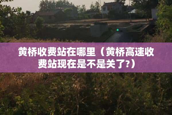 黄桥收费站在哪里（黄桥高速收费站现在是不是关了?）