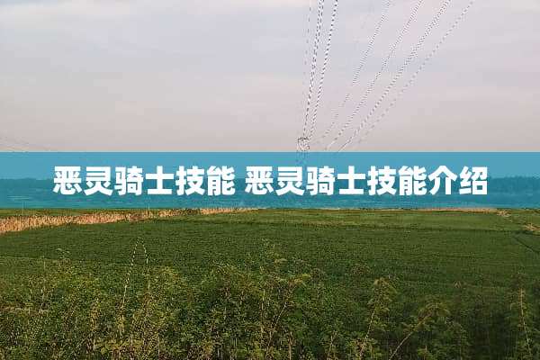恶灵骑士技能 恶灵骑士技能介绍 恶灵骑士技能 恶灵骑士技能介绍