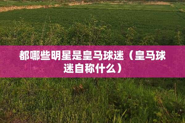 都哪些明星是皇马球迷(皇马球迷自称什么) 都哪些明星是皇马球迷(皇马球迷自称什么)