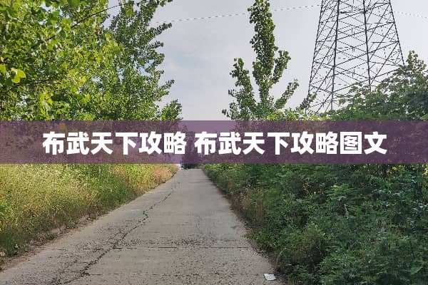 布武天下攻略 布武天下攻略图文 布武天下攻略 布武天下攻略图文