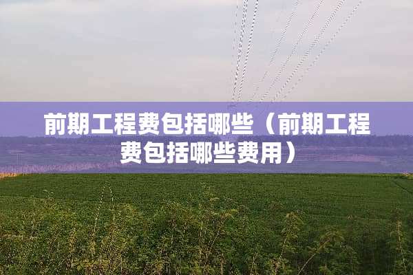 前期工程费包括哪些(前期工程费包括哪些费用) 前期工程费包括哪些(前期工程费包括哪些费用)