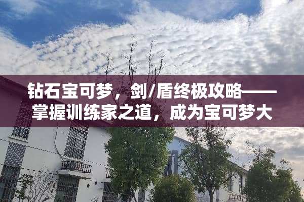 钻石宝可梦，剑/盾终极攻略——掌握训练家之道，成为宝可梦大师 砖石宝可梦攻略游戏