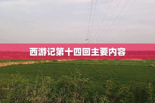 西游记第十四回主要内容