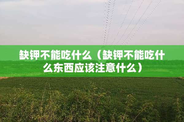 缺钾不能吃什么(缺钾不能吃什么东西应该注意什么) 缺钾不能吃什么(缺钾不能吃什么东西应该注意什么)