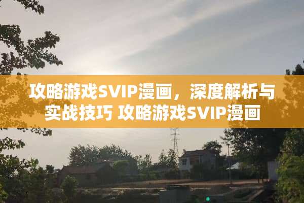 攻略游戏SVIP漫画,深度解析与实战技巧 攻略游戏SVIP漫画 攻略游戏SVIP漫画,深度解析与实战技巧 攻略游戏SVIP漫画