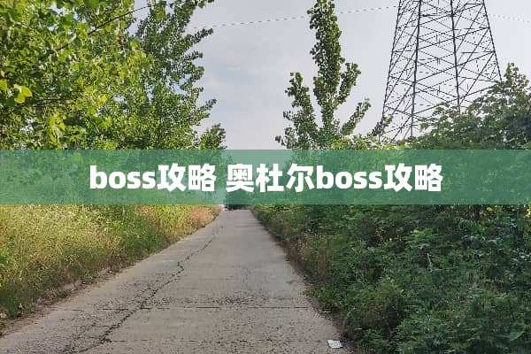 boss攻略 奥杜尔boss攻略 boss攻略 奥杜尔boss攻略