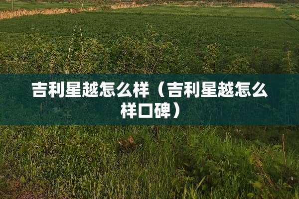 吉利星越怎么样(吉利星越怎么样口碑) 吉利星越怎么样(吉利星越怎么样口碑)