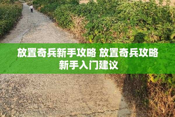 放置奇兵新手攻略 放置奇兵攻略 新手入门建议 放置奇兵新手攻略 放置奇兵攻略 新手入门建议