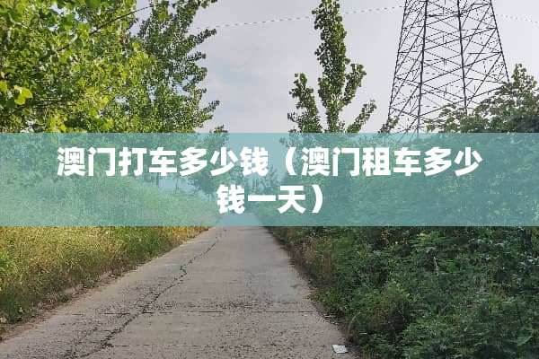 **打车多少钱（**租车多少钱一天）