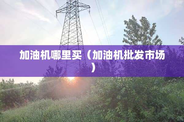 加油机哪里买（加油机批发市场）