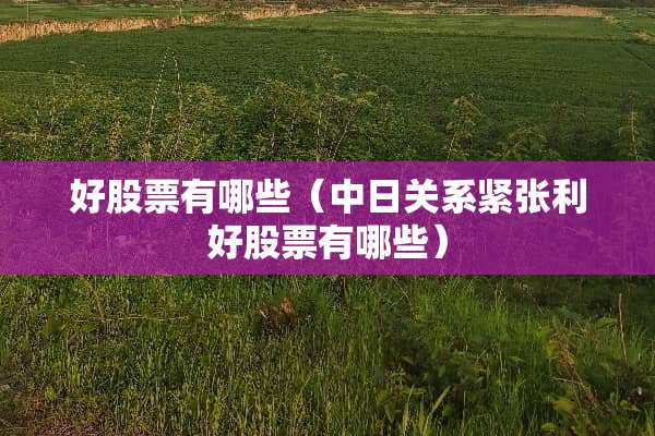 好股票有哪些(中日关系紧张利好股票有哪些) 好股票有哪些(中日关系紧张利好股票有哪些)