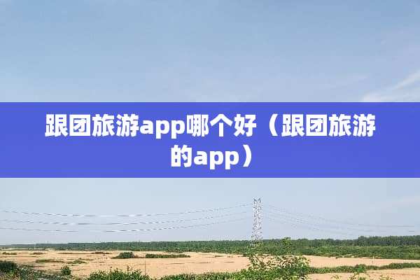 跟团旅游app哪个好（跟团旅游的app）