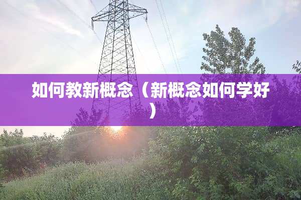 如何教新概念(新概念如何学好) 如何教新概念(新概念如何学好)
