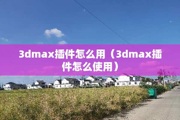 3dmax插件怎么用（3dmax插件怎么使用）