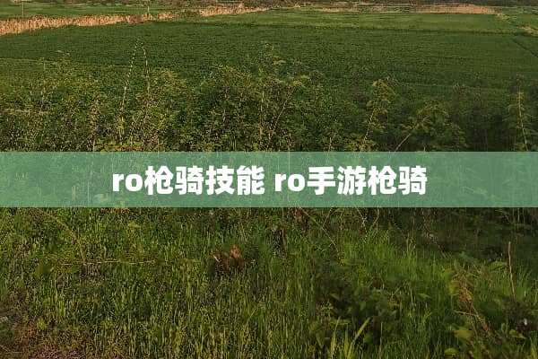 ro*骑技能 ro手游*骑 ro*骑技能 ro手游*骑