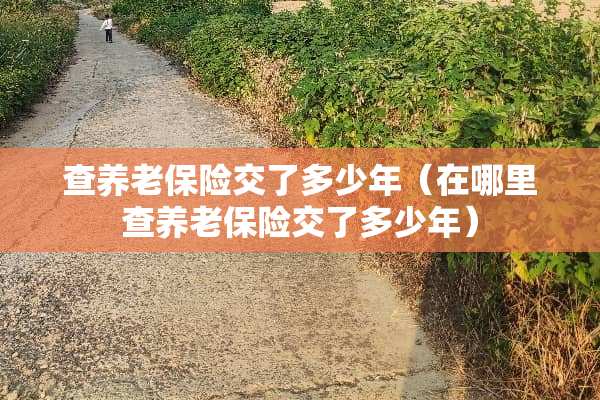 查养老保险交了多少年（在哪里查养老保险交了多少年）