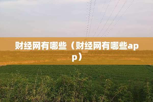 财经网有哪些（财经网有哪些app）