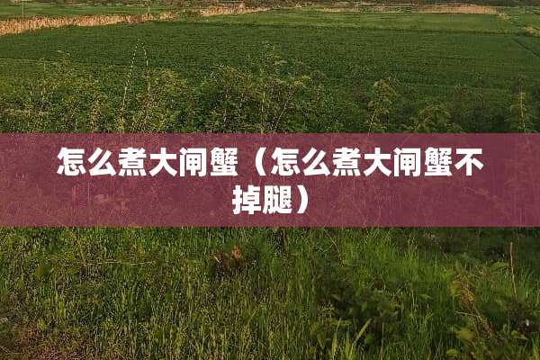 怎么煮大闸蟹(怎么煮大闸蟹不掉腿) 怎么煮大闸蟹(怎么煮大闸蟹不掉腿)