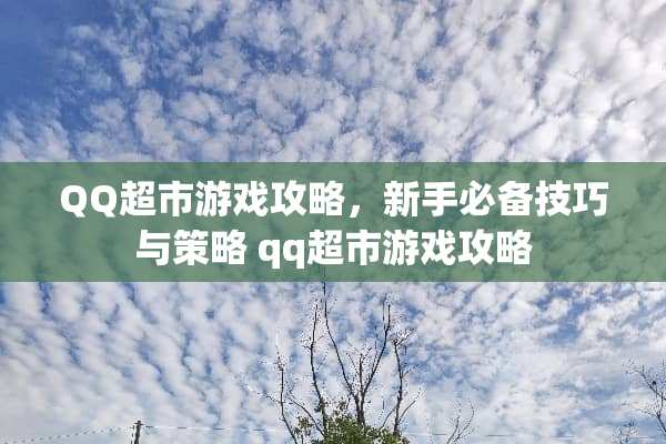 QQ超市游戏攻略,新手必备技巧与策略 qq超市游戏攻略 QQ超市游戏攻略,新手必备技巧与策略 qq超市游戏攻略