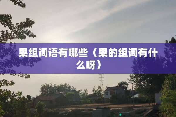 果组词语有哪些(果的组词有什么呀) 果组词语有哪些(果的组词有什么呀)