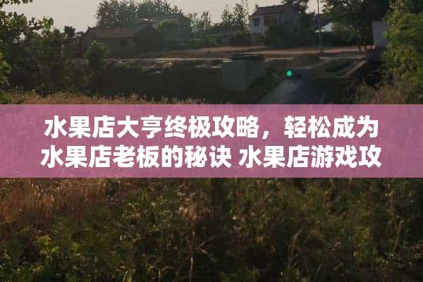 水果店大亨终极攻略，轻松成为水果店老板的秘诀 水果店游戏攻略